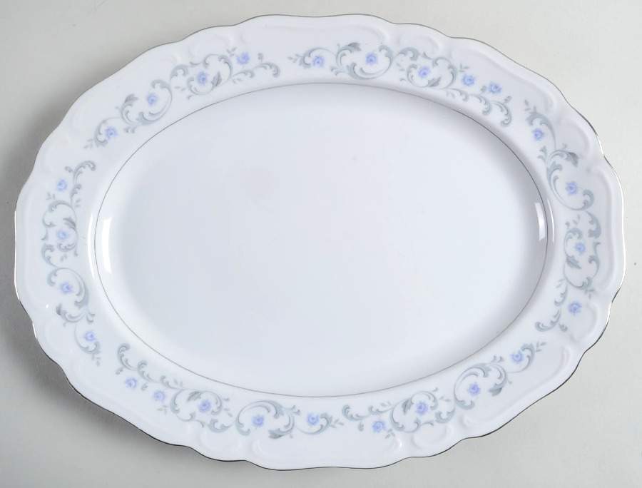 Spring Romance 14" Oval Serving Platter by Modern China & Table Institute-1
