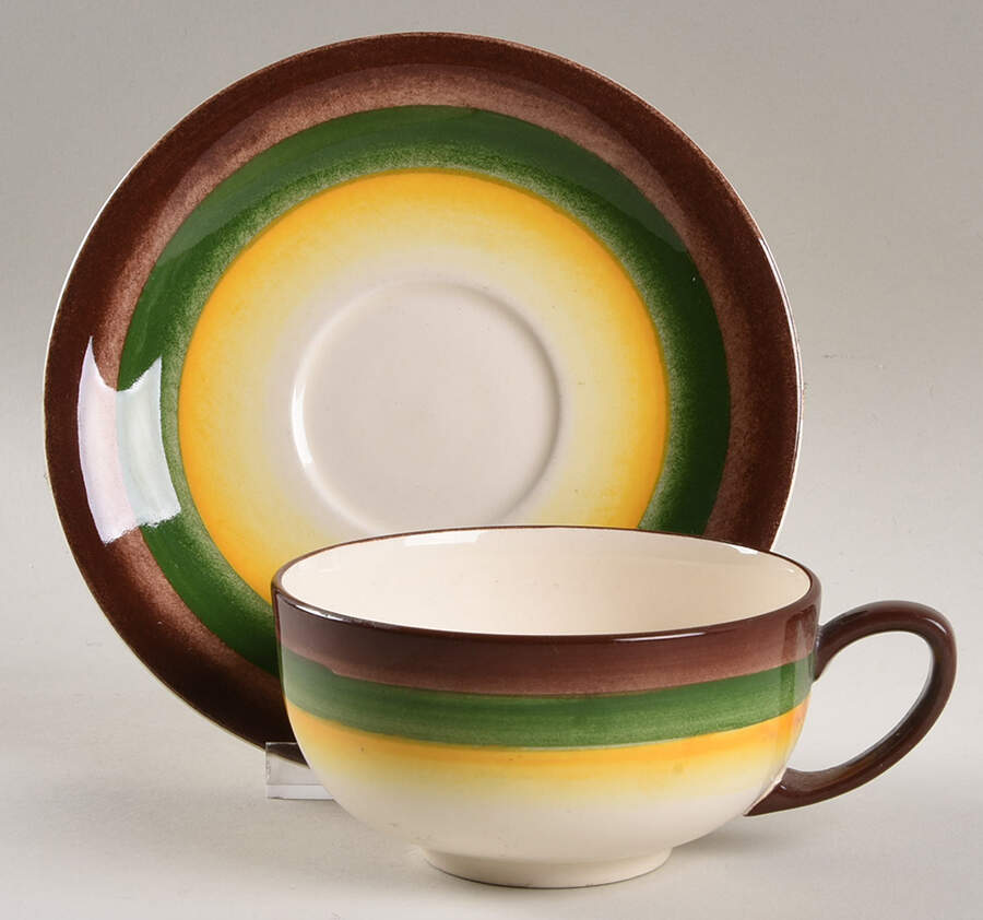 Mojave Flat Cup & Saucer Set by Metlox - Poppytrail - Vernon-1
