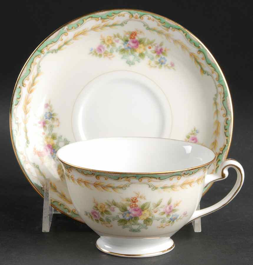 Madeline Footed Cup & Saucer Set by Monarch (Japan)-1