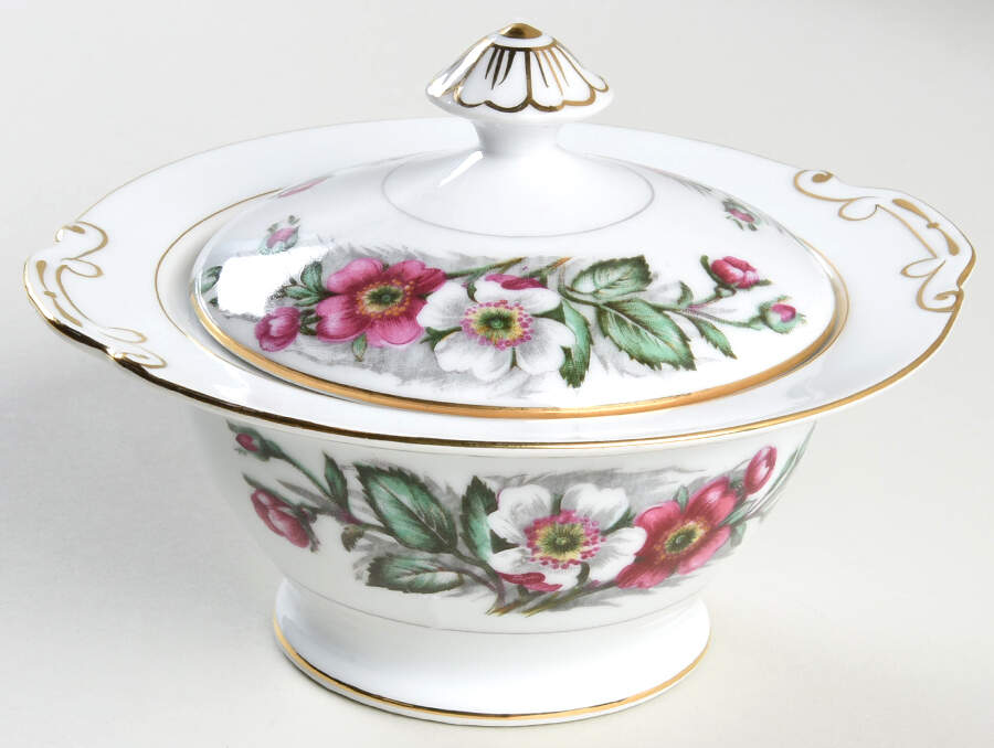 Montana Rose Sugar Bowl & Lid by Monarch (Japan)-1