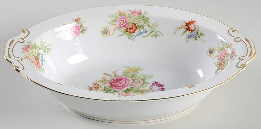 Sunnyvale (No Green Border) 10" Oval Vegetable Bowl by Monarch (Japan)-1