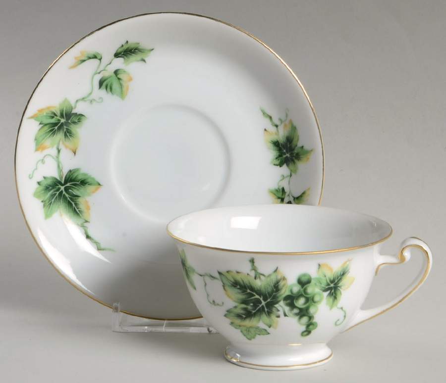 Virginia Footed Cup & Saucer Set by Monarch (Japan)-1