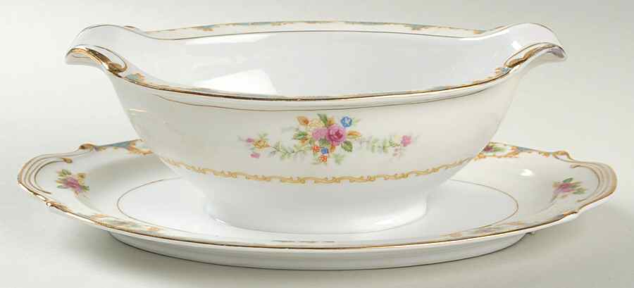 York Gravy Boat with Attached Underplate by Monarch (Japan)-1