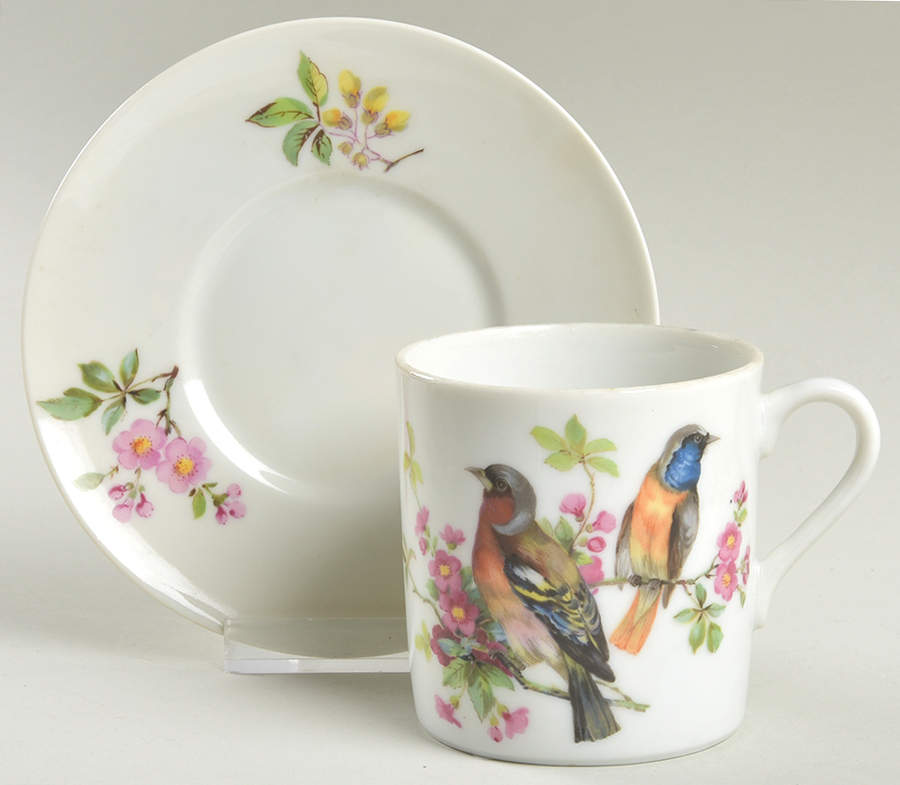 Aviary Flat Cup & Saucer Set by Mottahedeh-1
