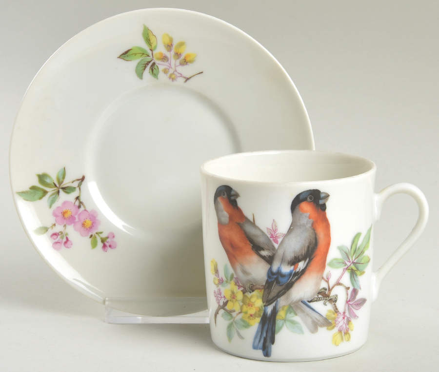 Aviary Flat Cup & Saucer Set by Mottahedeh-1