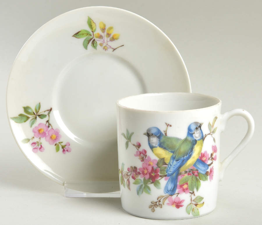 Aviary Flat Cup & Saucer Set by Mottahedeh-1