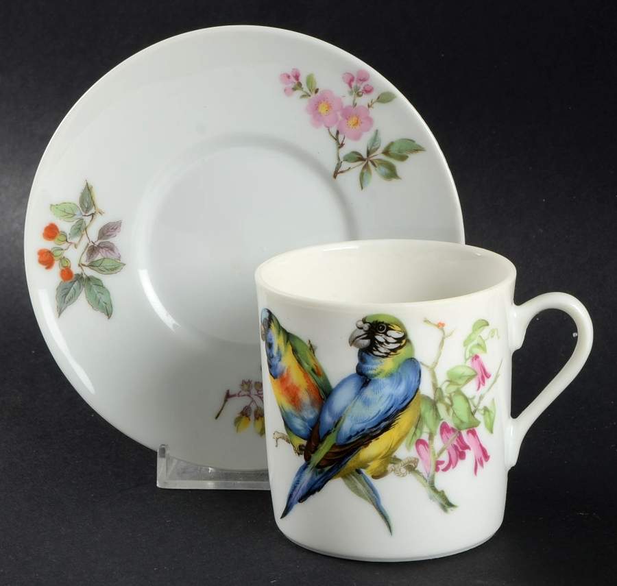 Aviary Flat Cup & Saucer Set by Mottahedeh-1