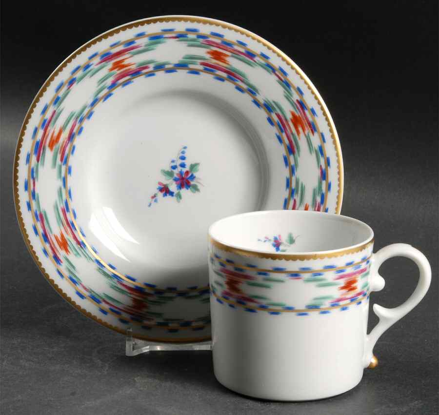 Bargello Flat Cup & Saucer Set by Mottahedeh-1