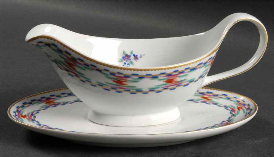 Bargello Gravy Boat & Underplate by Mottahedeh-1