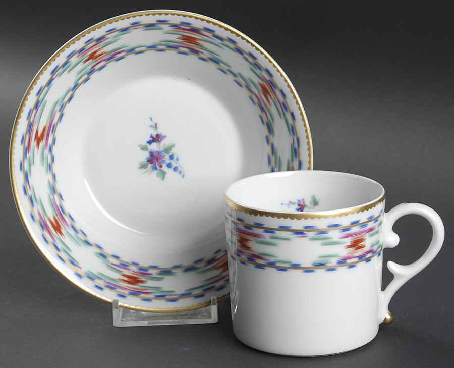 Bargello Flat Cup & Saucer Set by Mottahedeh-1