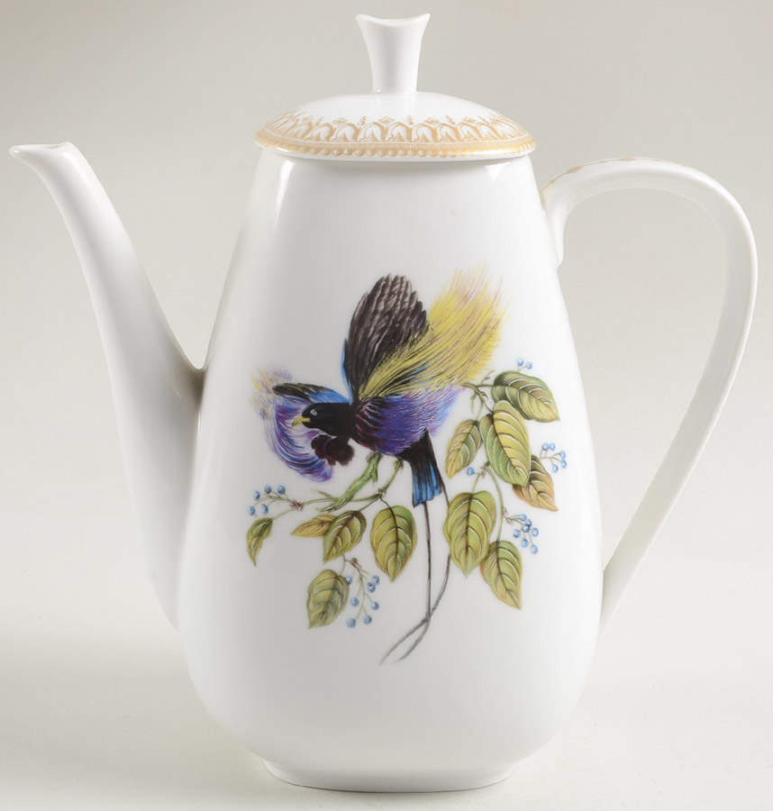 Bird of Paradise Coffee Pot & Lid by Mottahedeh-1
