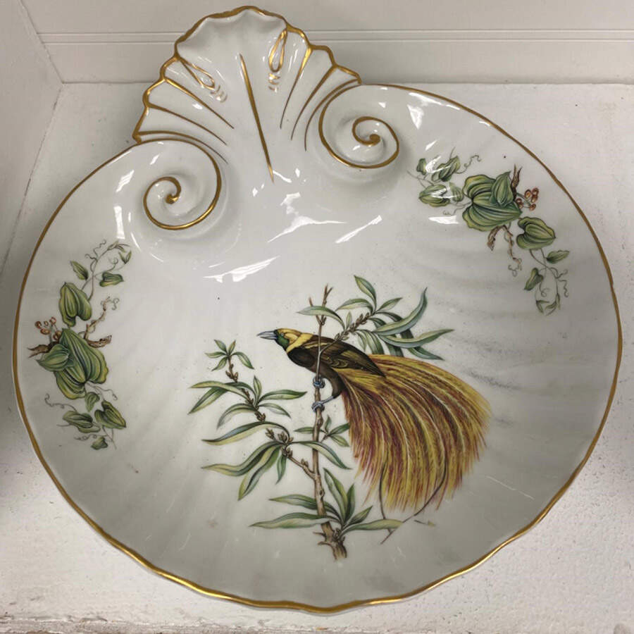 Bird of Paradise 9" Shell Shaped Dish by Mottahedeh-1