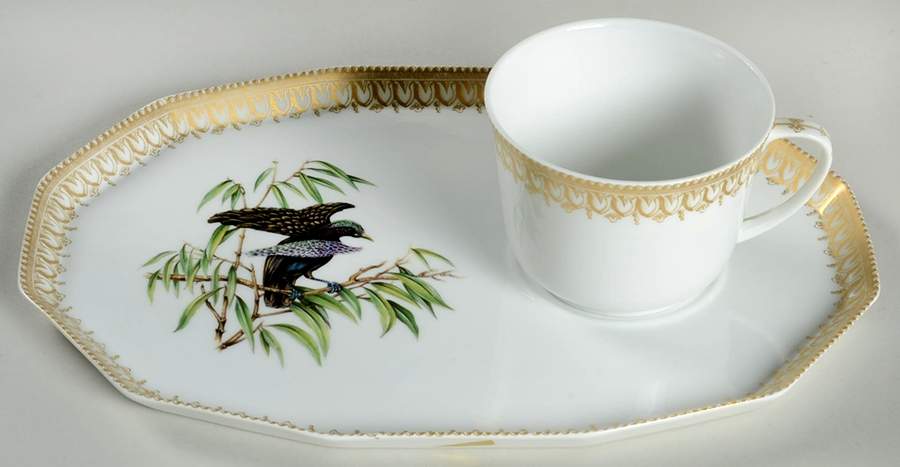 Bird of Paradise Snack Plate & Cup Set by Mottahedeh-1