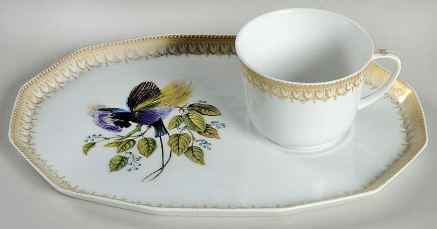 Bird of Paradise Snack Plate & Cup Set by Mottahedeh-1