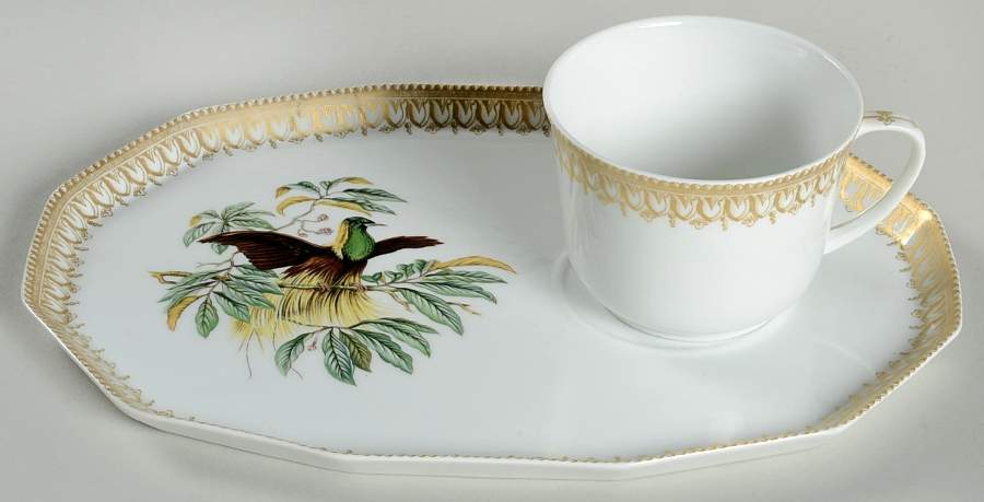 Bird of Paradise Snack Plate & Cup Set by Mottahedeh-1