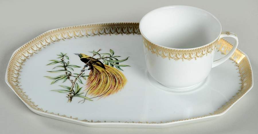 Bird of Paradise Snack Plate & Cup Set by Mottahedeh-1