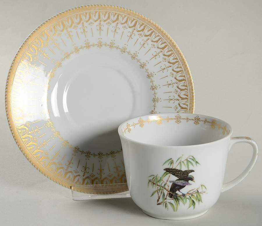 Bird of Paradise Flat Cup & Saucer Set by Mottahedeh-1