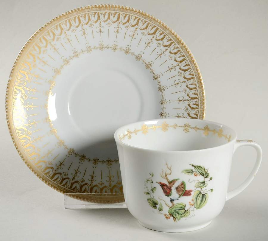 Bird of Paradise Flat Cup & Saucer Set by Mottahedeh-1
