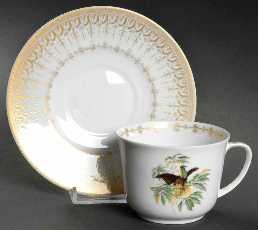 Bird of Paradise Flat Cup & Saucer Set by Mottahedeh-1