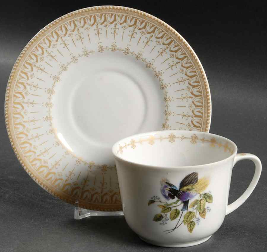 Bird of Paradise Flat Cup & Saucer Set by Mottahedeh-1