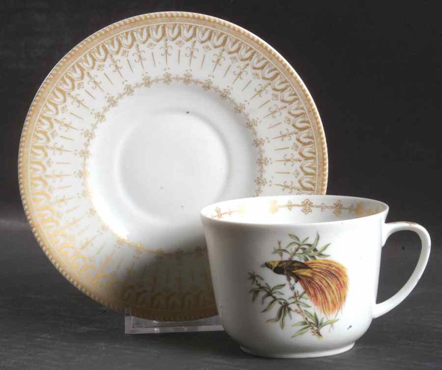 Bird of Paradise Flat Cup & Saucer Set by Mottahedeh-1
