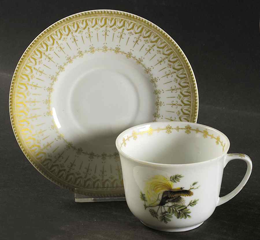 Bird of Paradise Flat Cup & Saucer Set by Mottahedeh-1