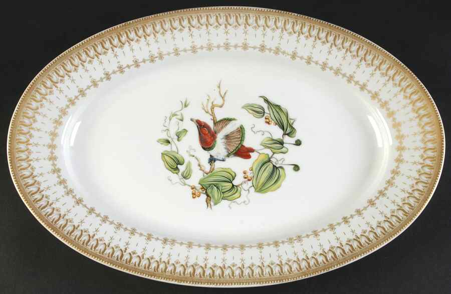 Bird of Paradise 15" Oval Serving Platter by Mottahedeh-1