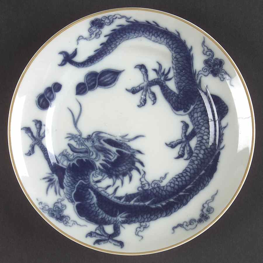 Blue Dragon (Brown Trim) Bread & Butter Plate by Mottahedeh-1