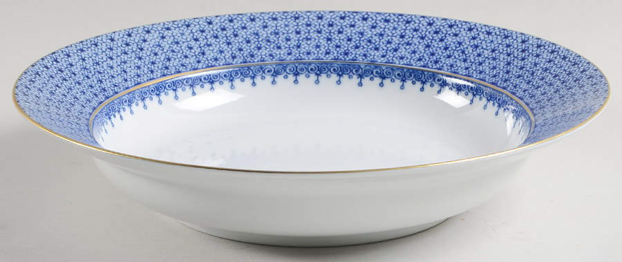 Blue Lace Large Rim Soup Bowl by Mottahedeh-1