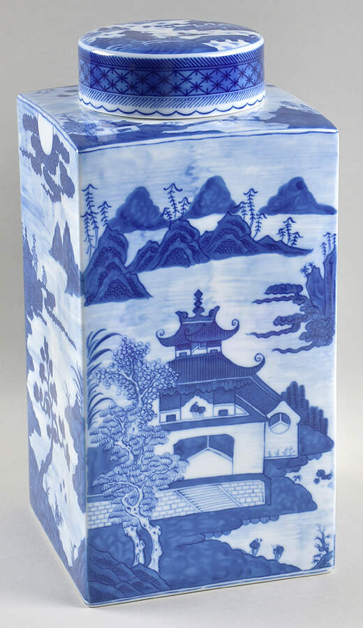 Canton Tea Jar & Lid by Mottahedeh-1