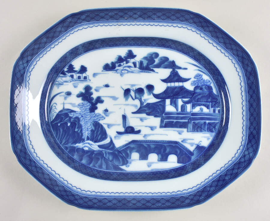 Canton 15" Octagonal Serving Platter by Mottahedeh-1