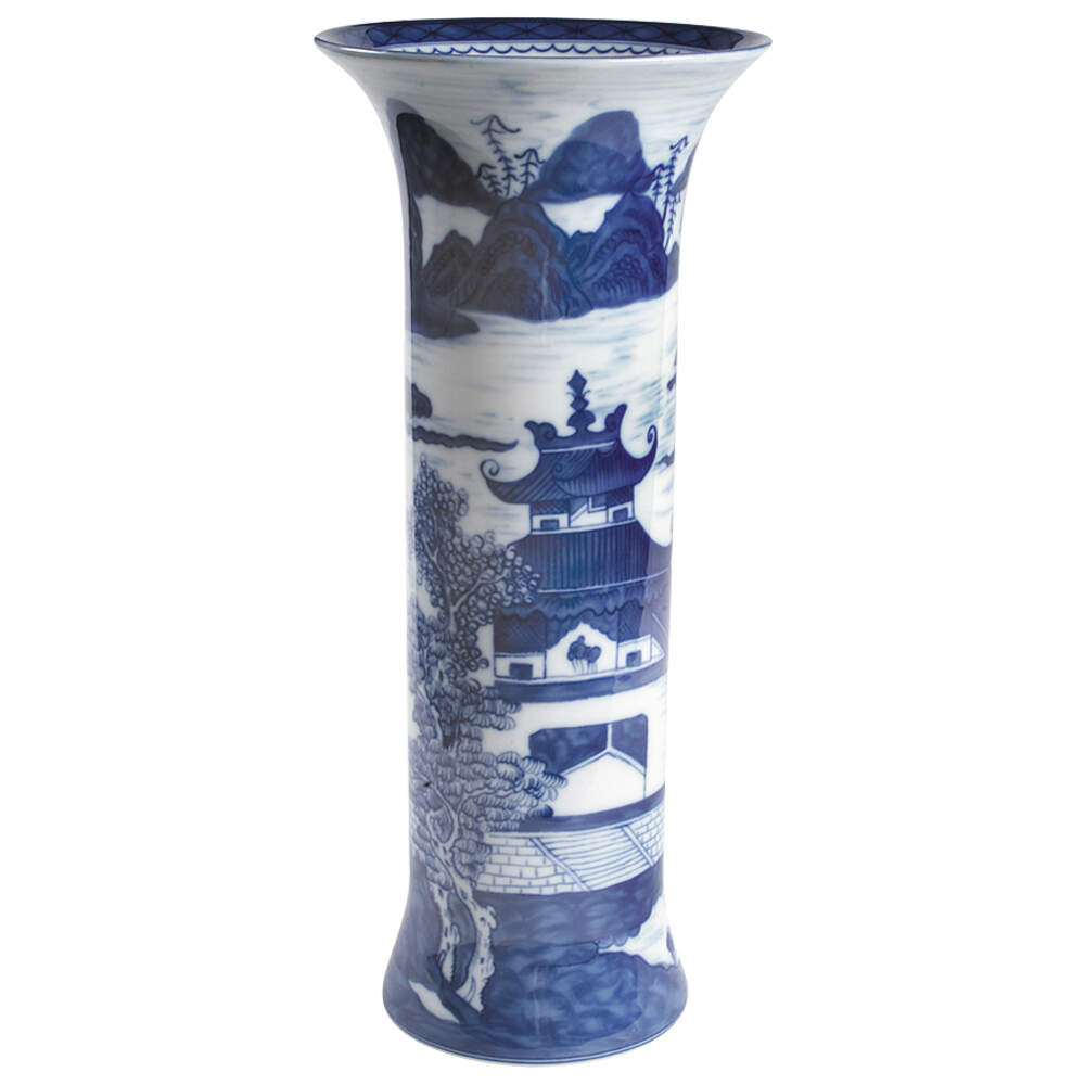 Canton 11'' Trumpet Vase by Mottahedeh-1