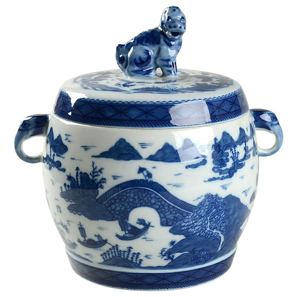 Canton Fu Dog Jar & Lid by Mottahedeh-1