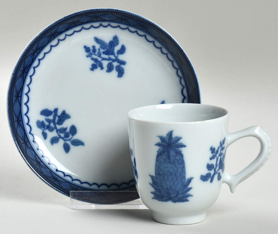 Canton Flat Demitasse Cup & Saucer Set by Mottahedeh-1