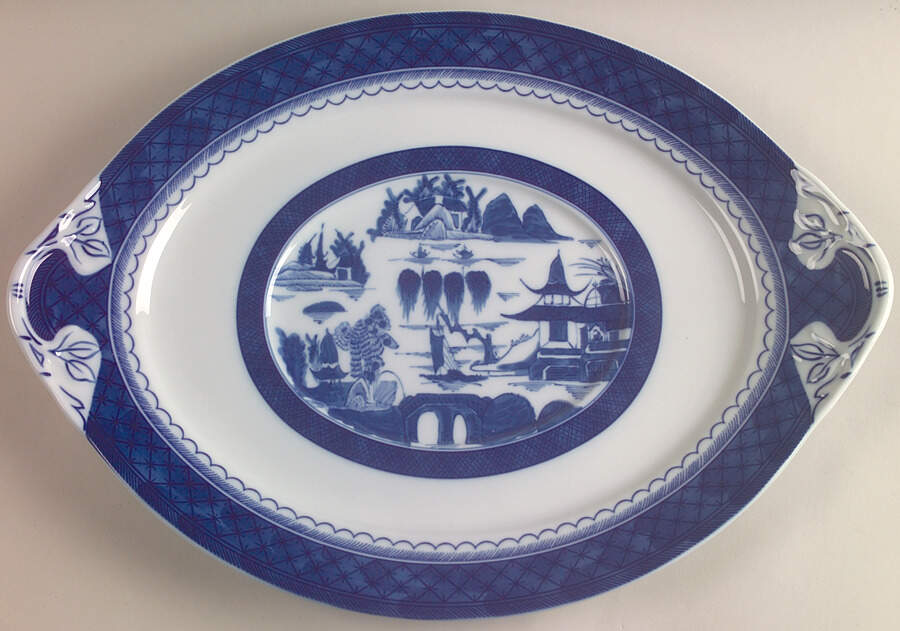 Canton 16" Oval Serving Platter by Mottahedeh-1
