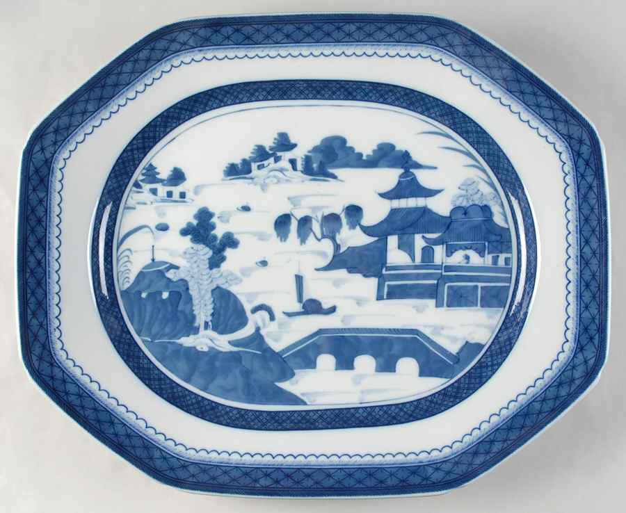 Canton 17" Octagonal Serving Platter by Mottahedeh-1