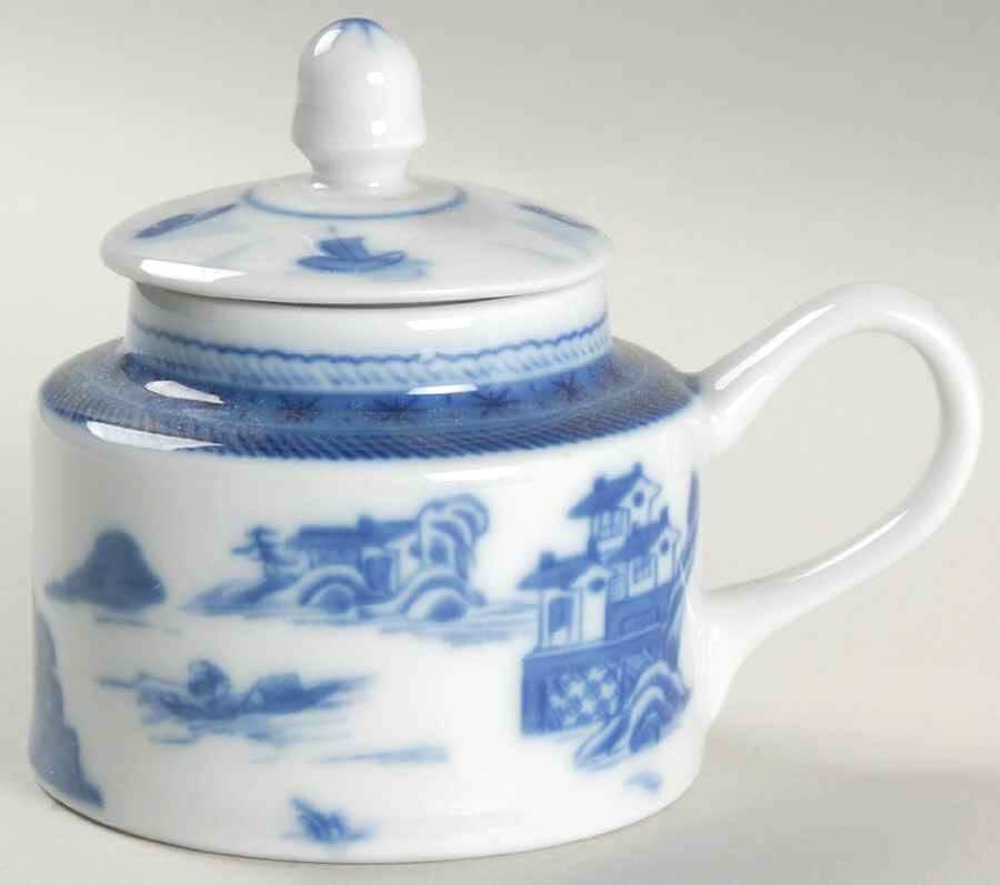 Canton Mustard Jar & Lid by Mottahedeh-1