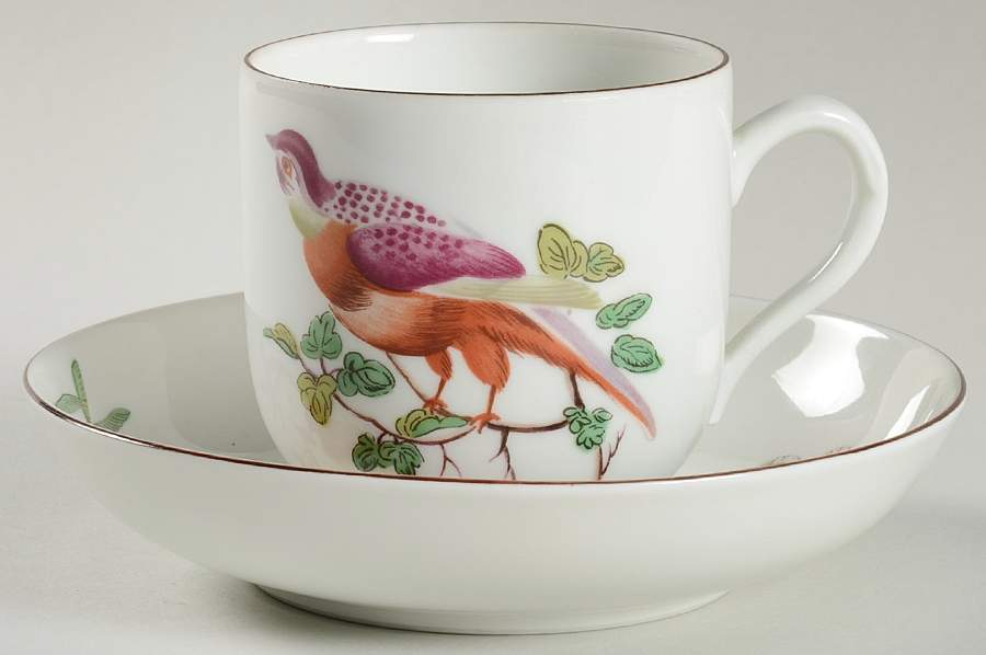 Chelsea Birds Flat Cup & Saucer Set by Mottahedeh-1