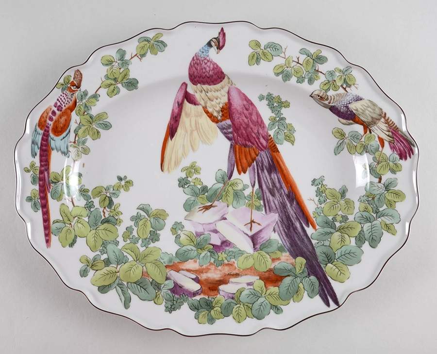 Chelsea Birds 14" Oval Serving Platter by Mottahedeh-1