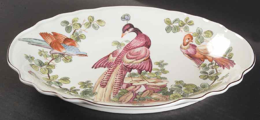 Chelsea Birds 11" Oval Vegetable Bowl by Mottahedeh-1
