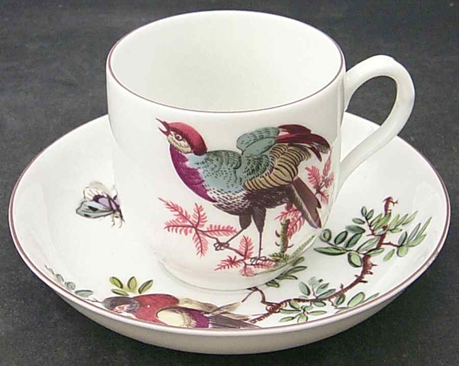 Chelsea Birds Flat Cup & Saucer Set by Mottahedeh-1