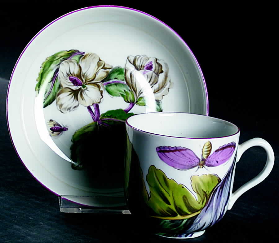 Chelsea Botanical Flat Cup & Saucer Set by Mottahedeh-1