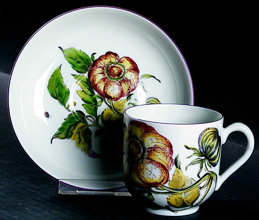 Chelsea Botanical Flat Cup & Saucer Set by Mottahedeh-1
