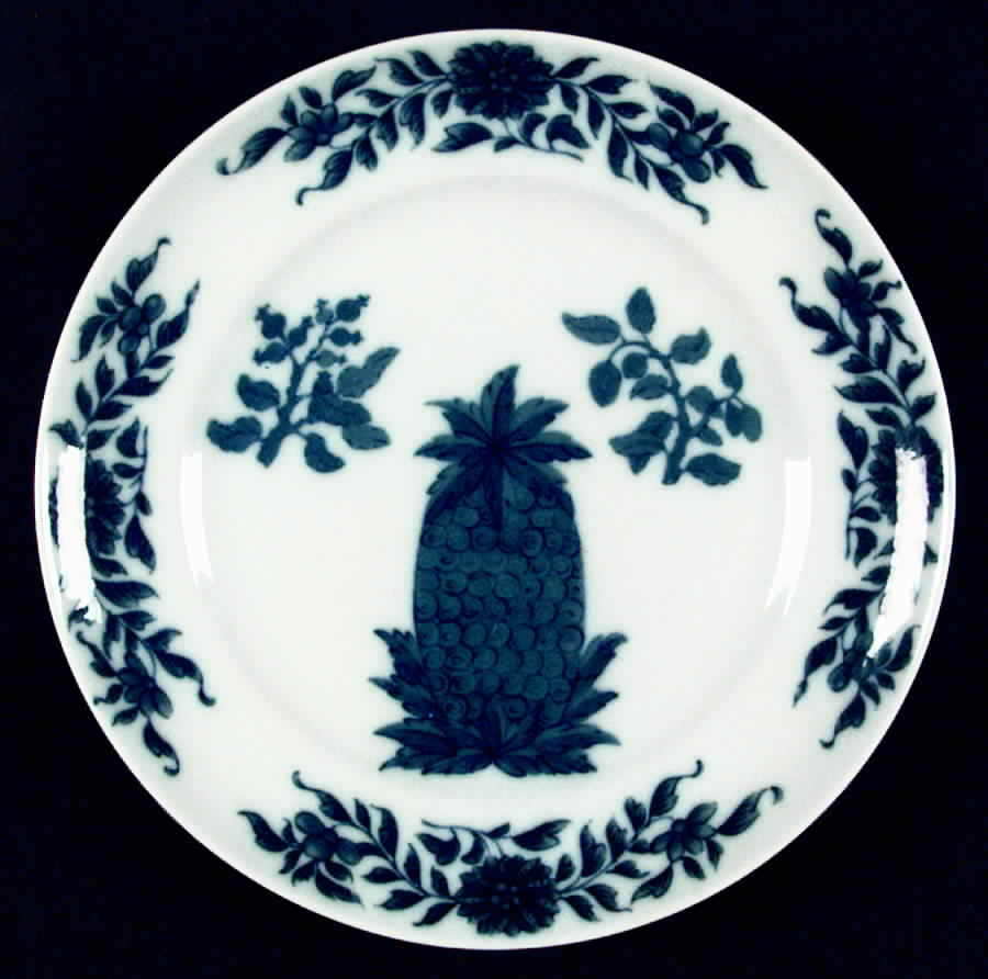 Charleston Blue Pineapple Salad/Dessert Plate by Mottahedeh-1