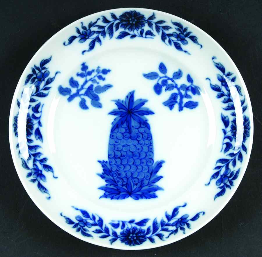 Charleston Blue Pineapple Bread & Butter Plate by Mottahedeh-1