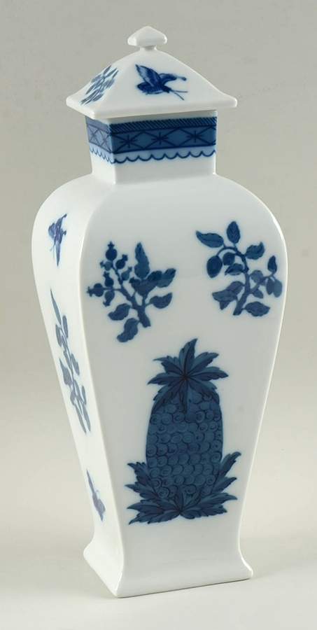 Charleston Blue Pineapple Covered Vase by Mottahedeh-1