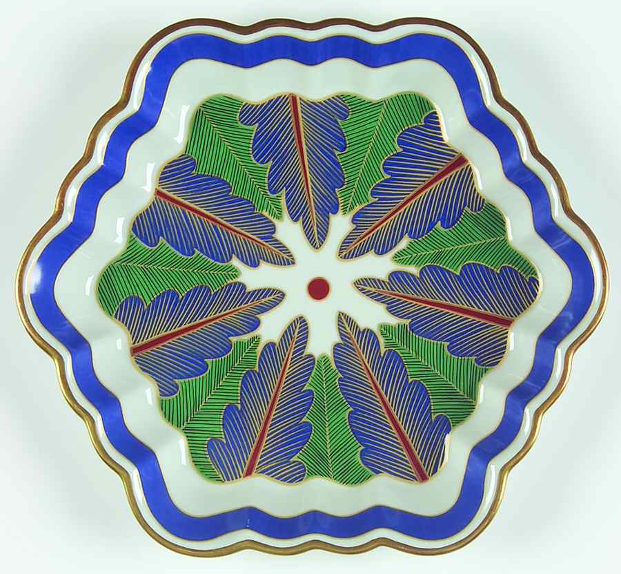 Charleston Feather 8" Hexagonal Tray by Mottahedeh-1