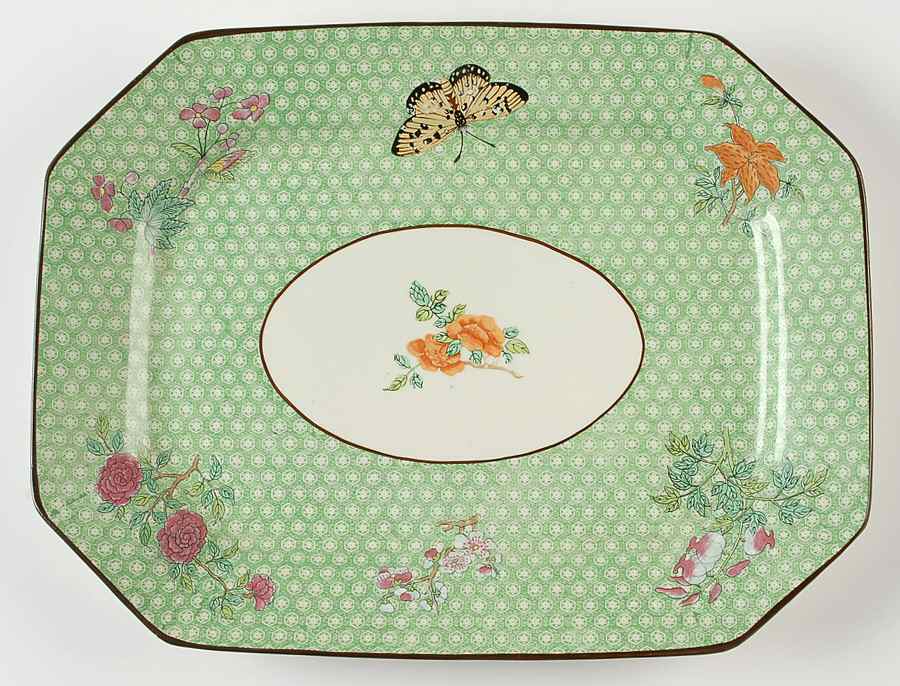 Cornelia Green 13" Oval Serving Platter by Mottahedeh-1