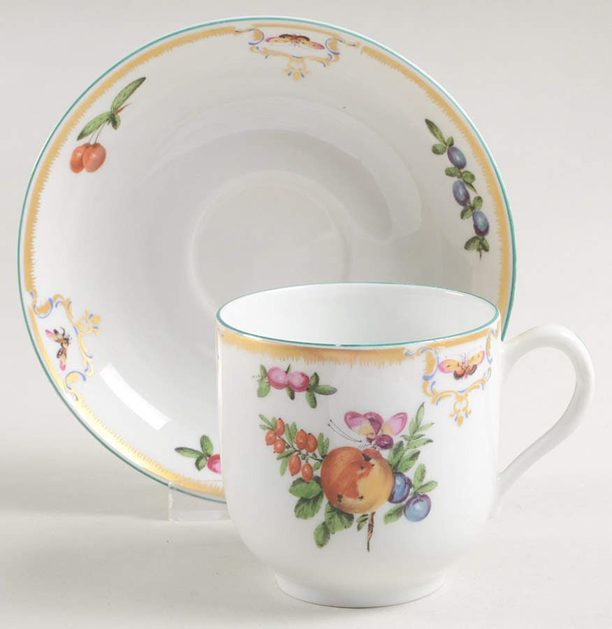 Duke of Gloucester Flat Cup & Saucer Set by Mottahedeh-1