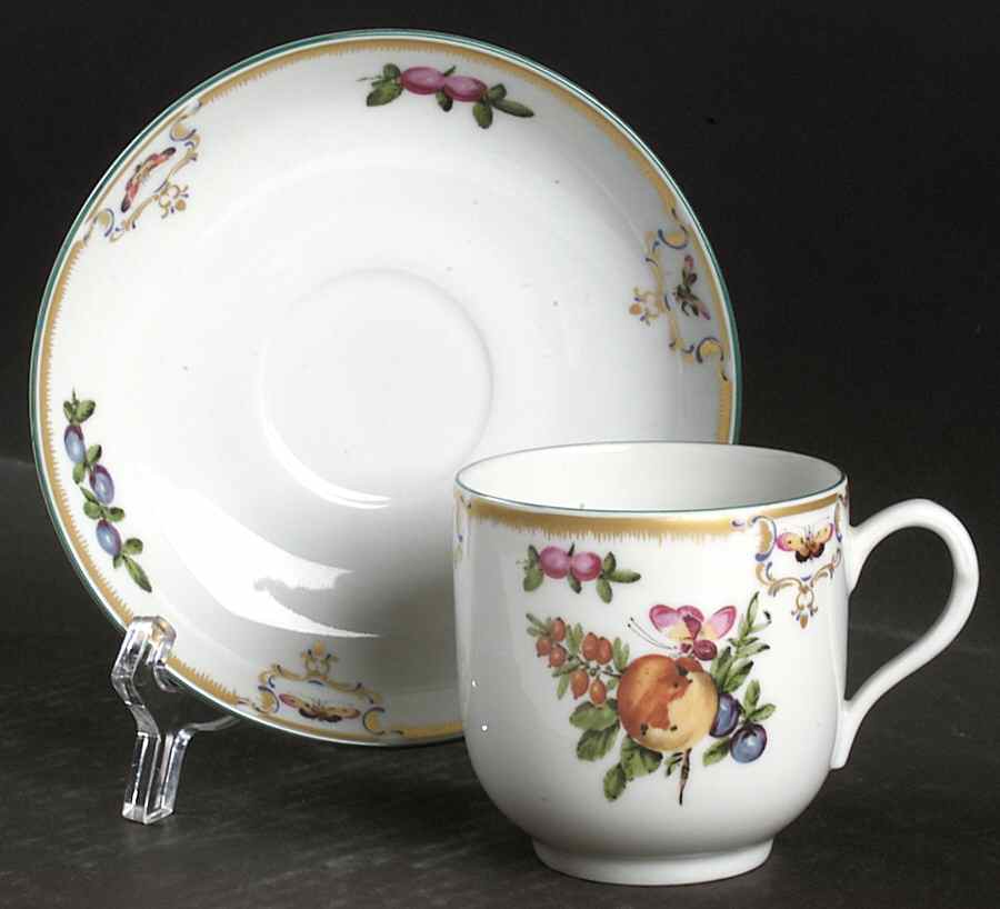 Duke of Gloucester Flat Cup & Saucer Set by Mottahedeh-1